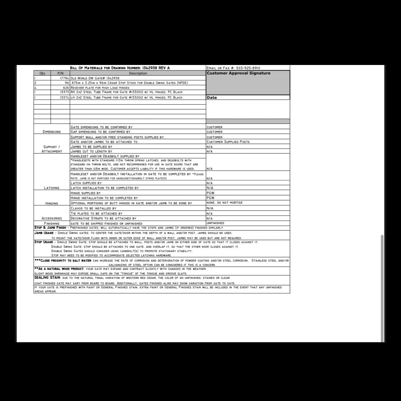 Duplicate of the previously designed, engineered, and built product, replicated to the specifications shown in the online images and shipped to the original delivery location, 7-8 weeks