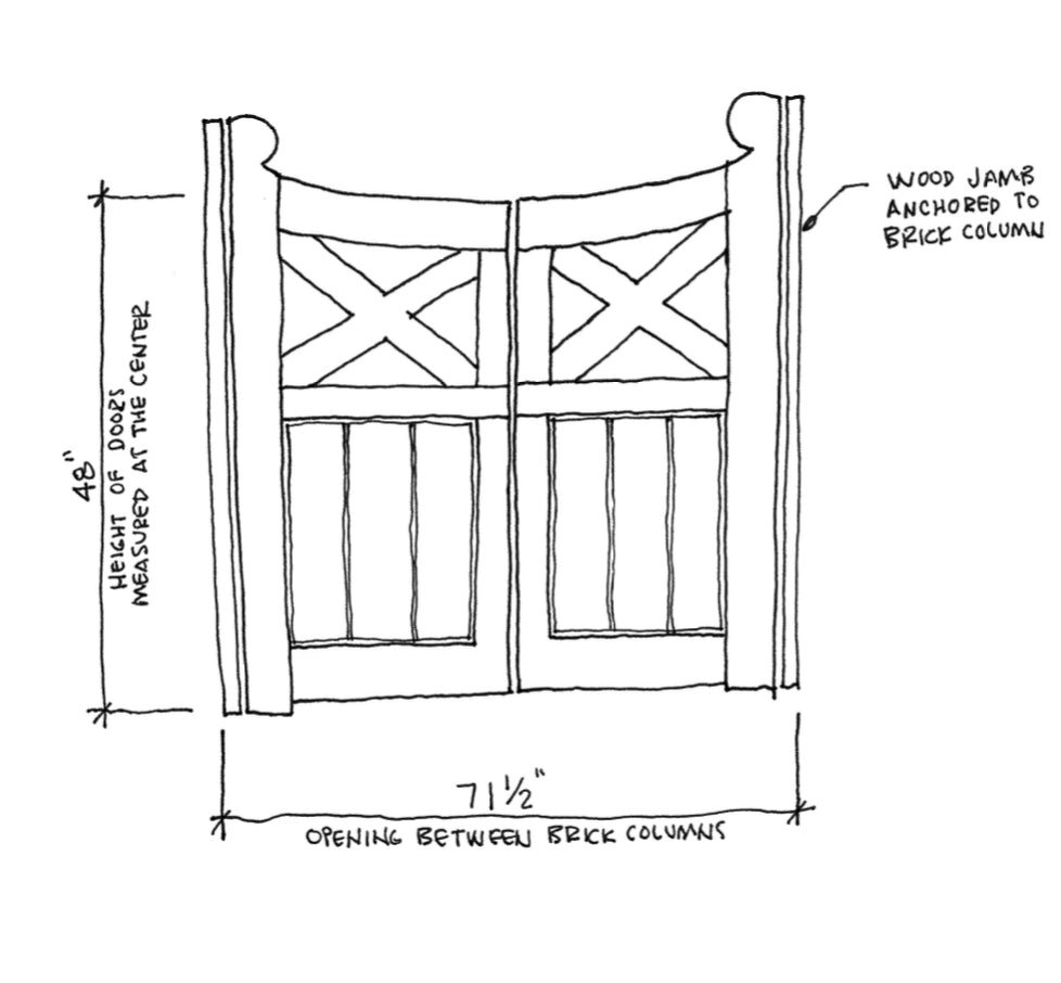 Custom design double swing garden gate