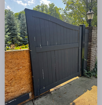 Replacement Signature Compound Arch Double Swing Gate with Steel Reinforcement Frame and Hinge Pins – 155.5” Opening, 81” Peak, 7–8 weeks