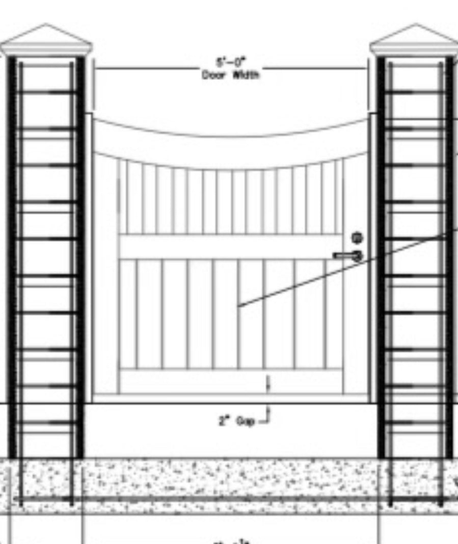 Reverse arch top custom size Rose City wood gate package (MHoward)