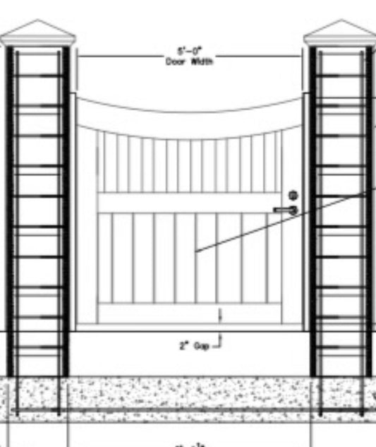 Reverse arch top custom size Rose City wood gate package (MHoward)