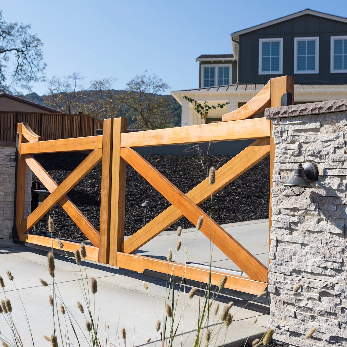 Modern Farmhouse Driveway Gate